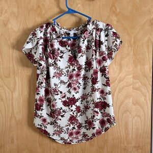 41 Hawthorn Floral Blouse - Cream and Pink